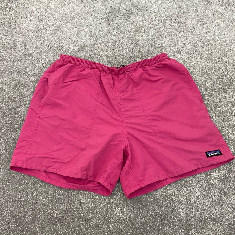 Patagonia Baggies Shorts Mens Medium 5 Inch Inseam Mesh Liner Pink Nylon